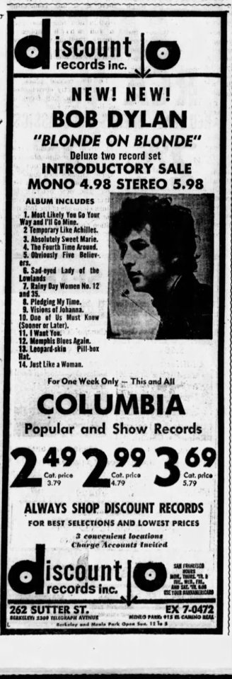Advert in SF Examiner, Jun 19 1966